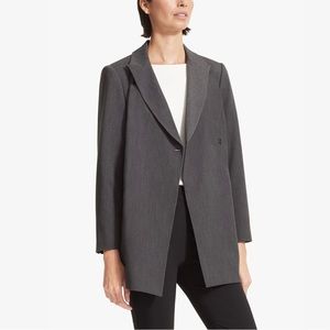 M.M. LaFleur Tamar Blazer (Sz 10) Asymmetric Cross-Body Light Twill Charcoal